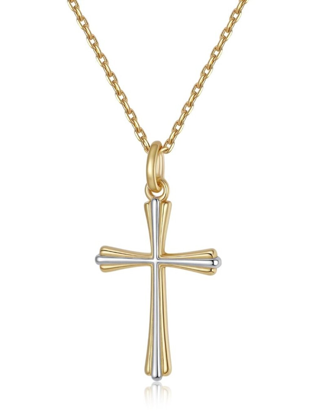 🆕 18K Gold Plated Stainless Steel Cross Necklace for Women, Dainty Cross
